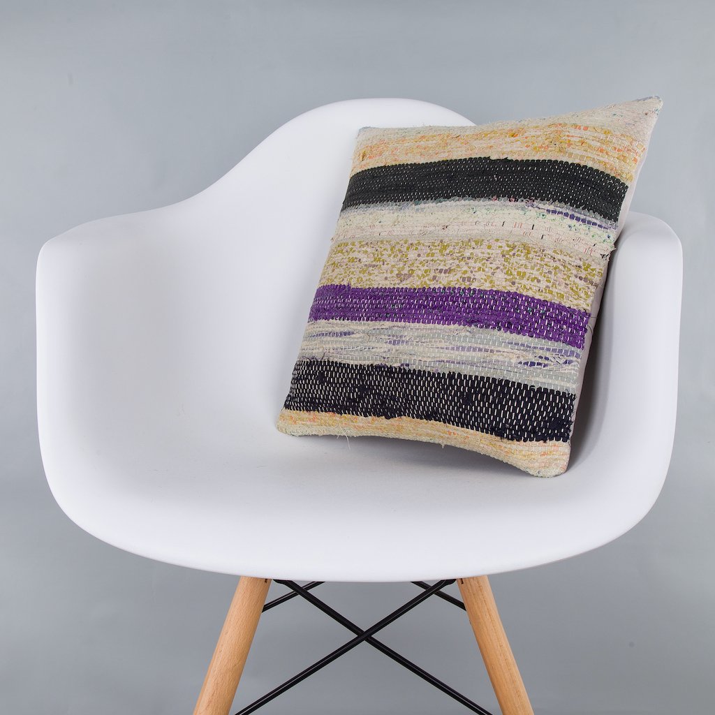 Striped_Multiple Color_Kilim Pillow Cover_16x16_Z1009_7319