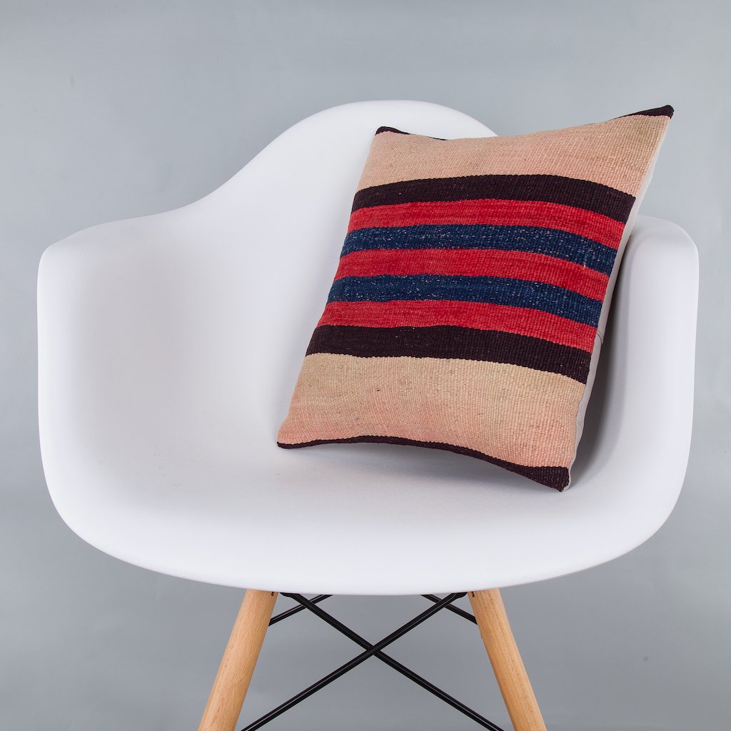 Striped_Multiple Color_Kilim Pillow Cover_16x16_Z1009_7342
