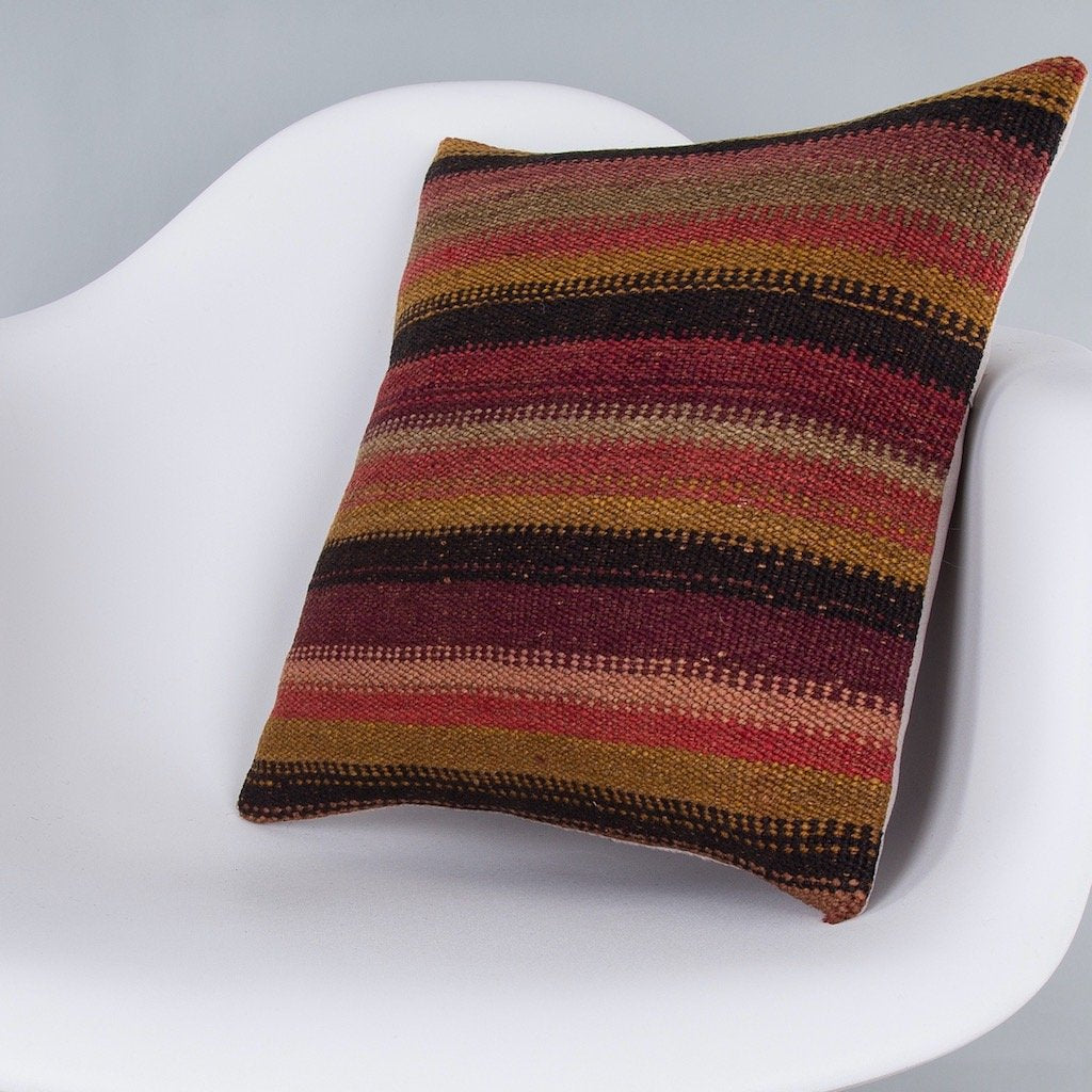 Striped_Multiple Color_Kilim Pillow Cover_16x16_Z1009_7373