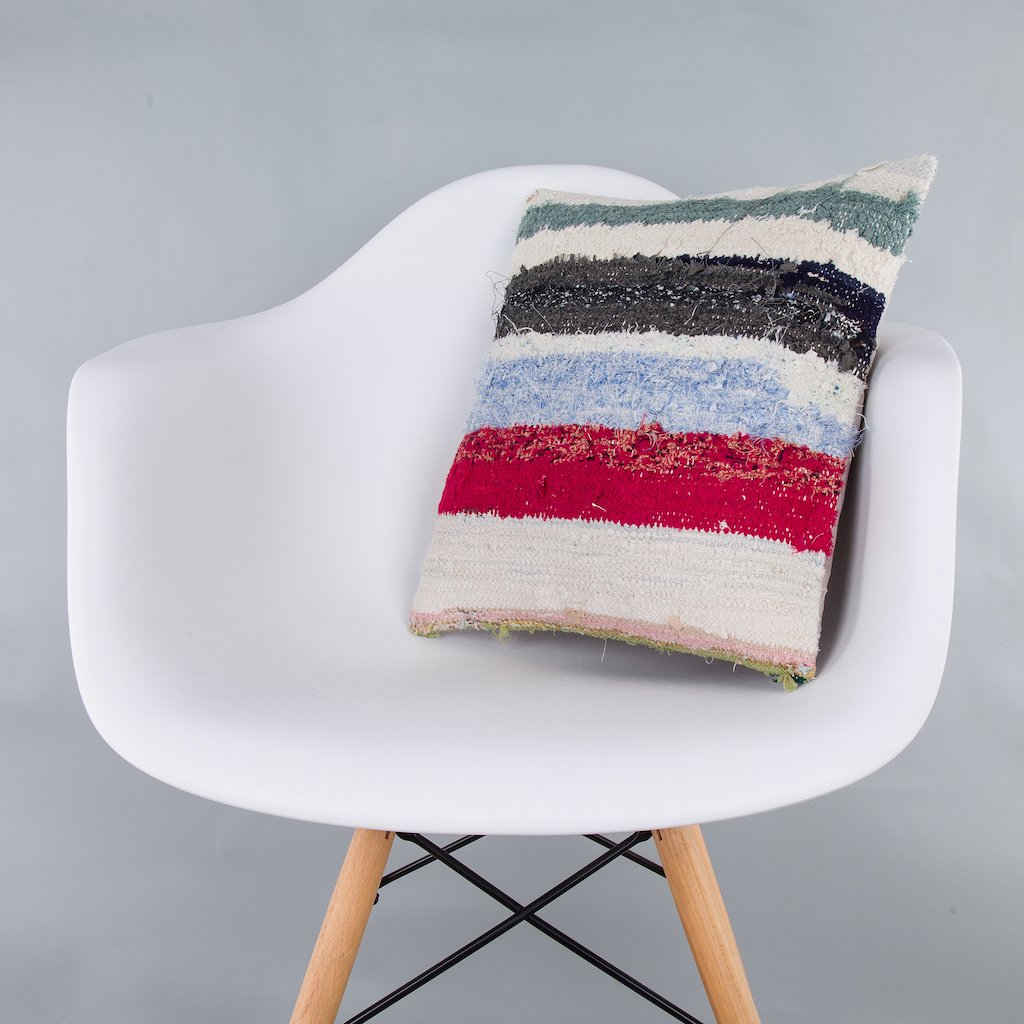 Striped_Multiple Color_Kilim Pillow Cover_16x16_Z1009_7383