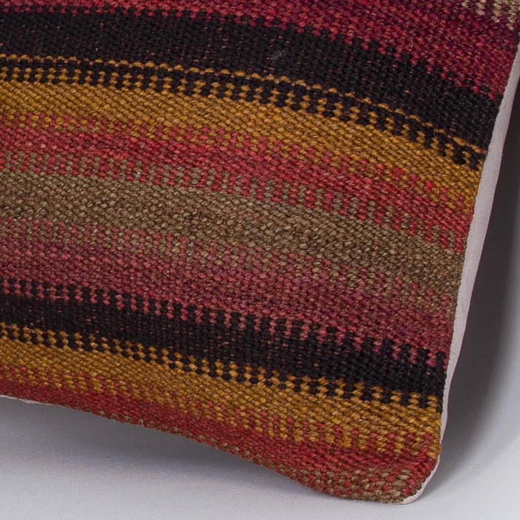 Striped_Multiple Color_Kilim Pillow Cover_16x16_Z1009_7428