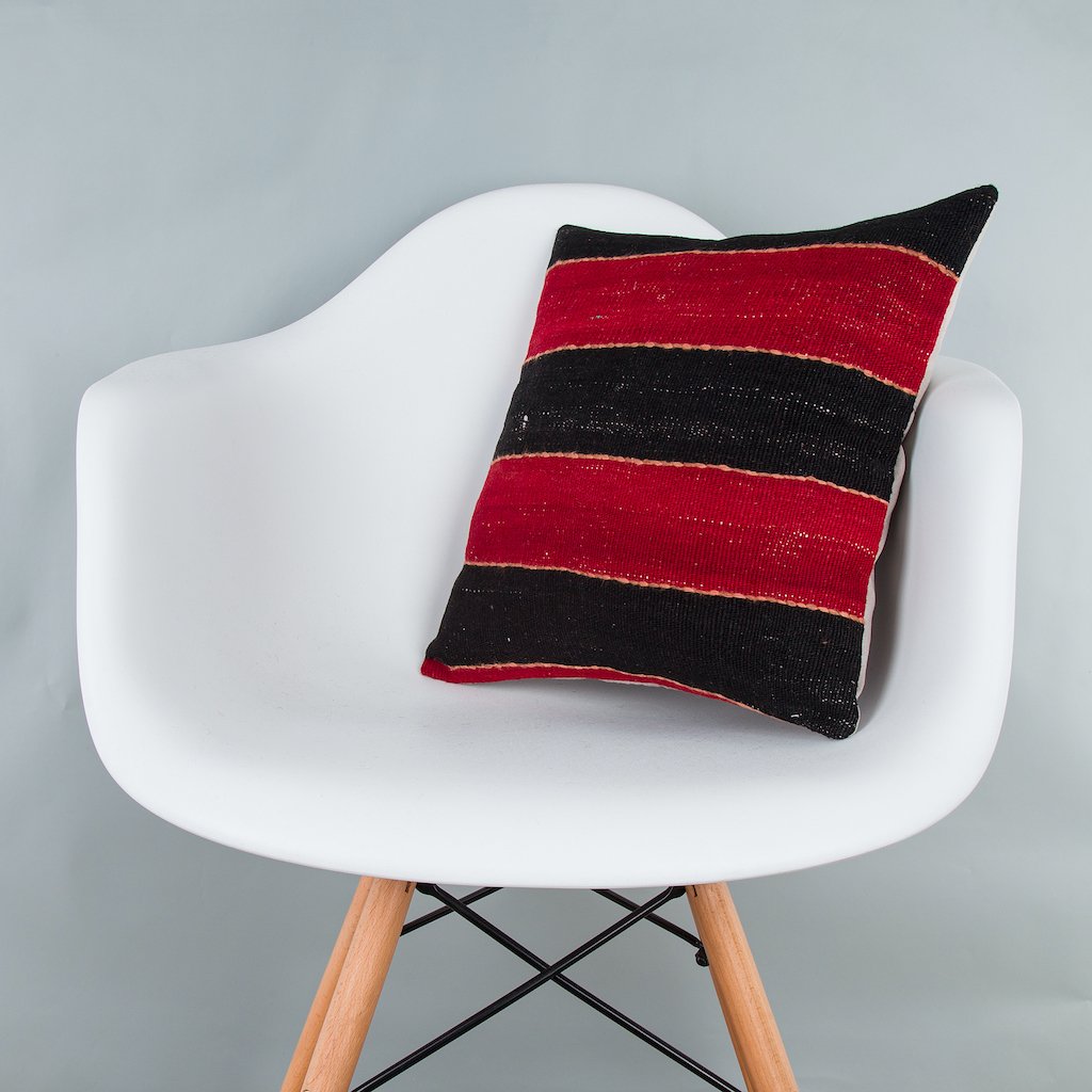 Striped_Multiple Color_Kilim Pillow Cover_16x16_Z1009_7473