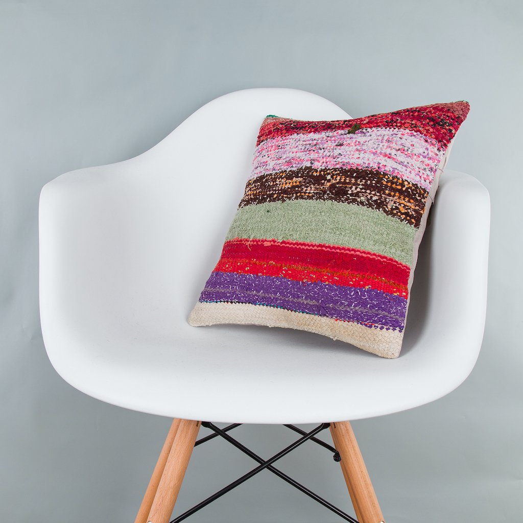 Striped_Multiple Color_Kilim Pillow Cover_16x16_Z1009_7510