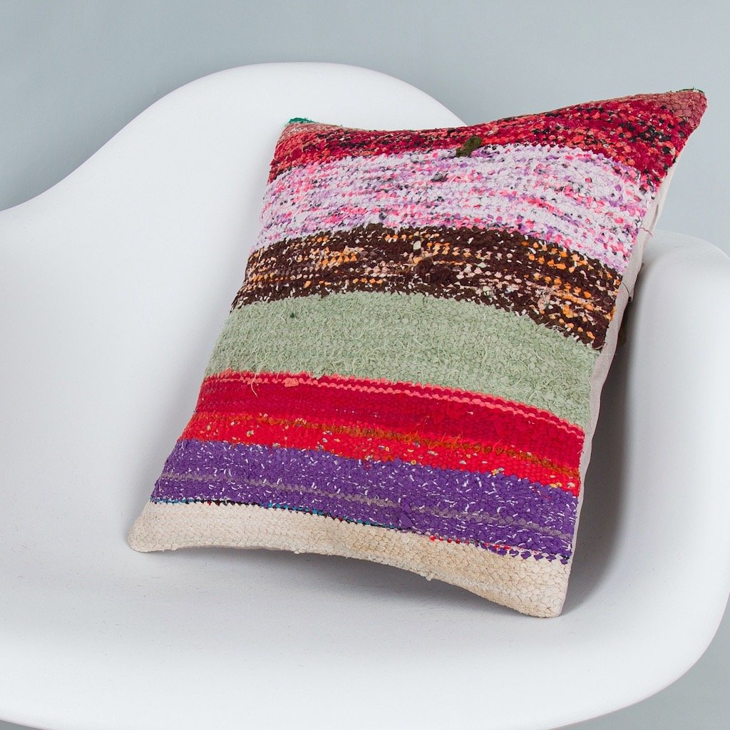 Striped_Multiple Color_Kilim Pillow Cover_16x16_Z1009_7510
