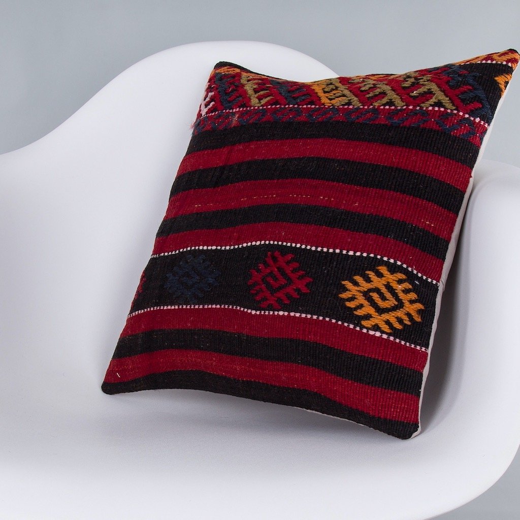 Striped_Multiple Color_Kilim Pillow Cover_16x16_Z1009_7571