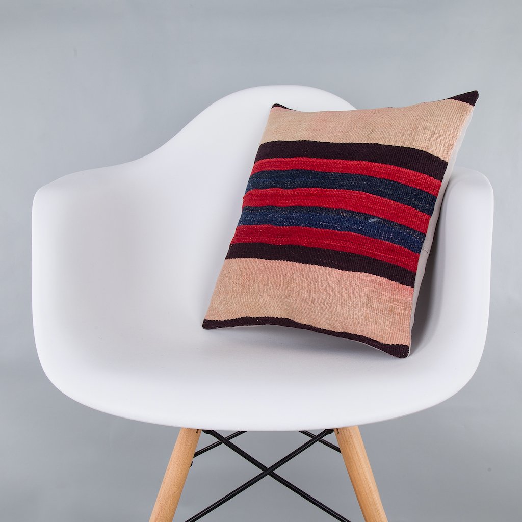 Striped_Multiple Color_Kilim Pillow Cover_16x16_Z1009_7578