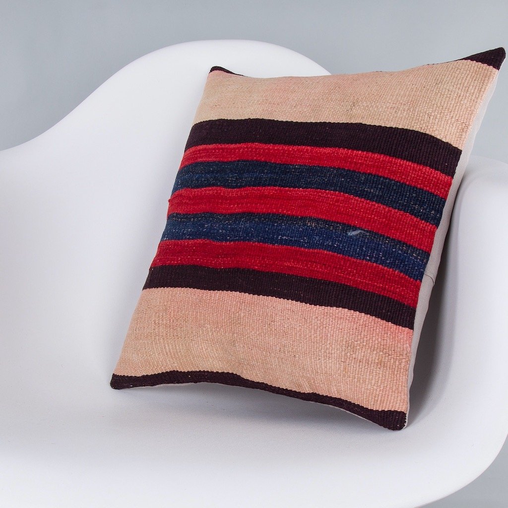 Striped_Multiple Color_Kilim Pillow Cover_16x16_Z1009_7578
