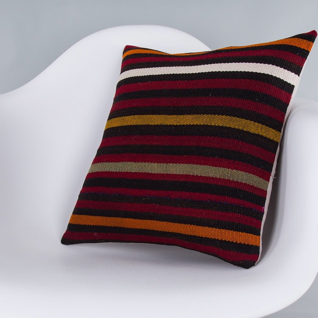 Striped_Multiple Color_Kilim Pillow Cover_16x16_Z1009_7579