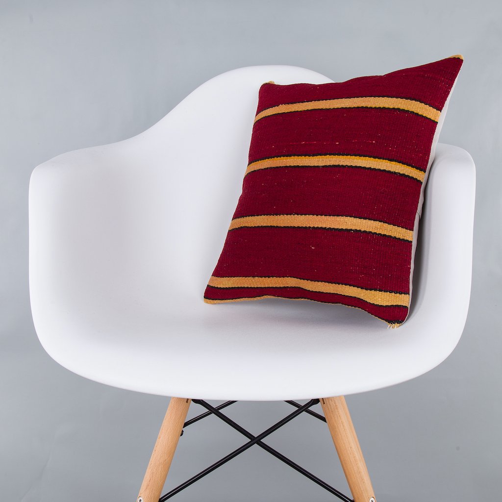 Striped_Multiple Color_Kilim Pillow Cover_16x16_Z1009_7620