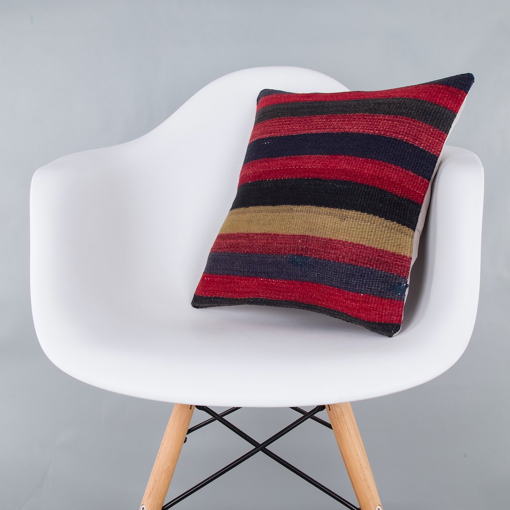 Striped_Multiple Color_Kilim Pillow Cover_16x16_Z1009_7632