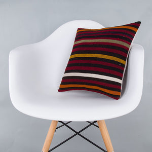 Striped_Multiple Color_Kilim Pillow Cover_16x16_Z1009_7648