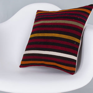 Striped_Multiple Color_Kilim Pillow Cover_16x16_Z1009_7648