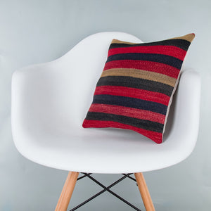 Striped_Multiple Color_Kilim Pillow Cover_16x16_Z1009_7671