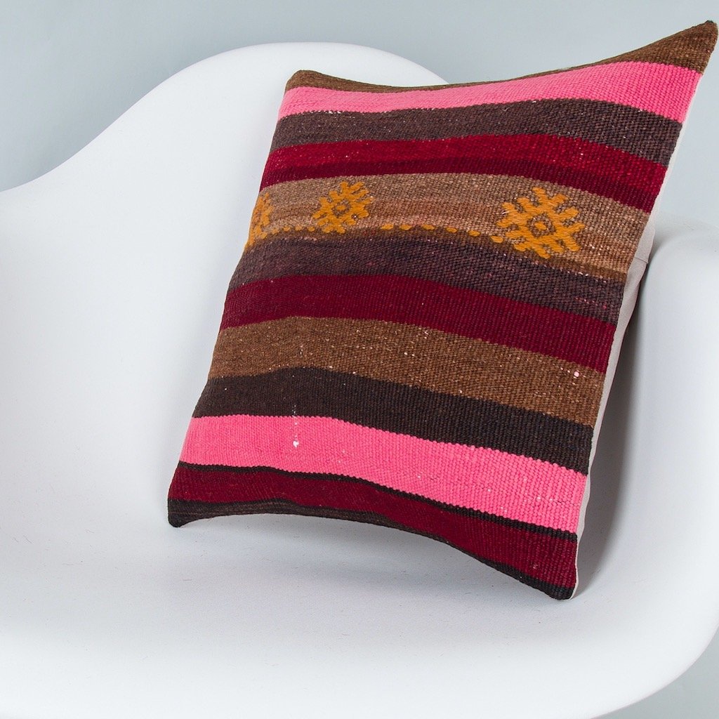Striped_Multiple Color_Kilim Pillow Cover_16x16_Z1009_7725