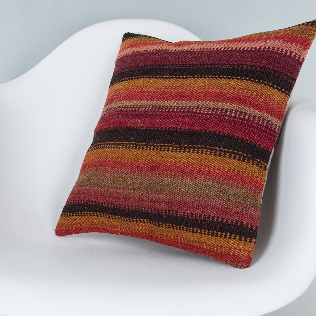 Striped_Multiple Color_Kilim Pillow Cover_16x16_Z1009_7730
