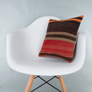 Striped_Multiple Color_Kilim Pillow Cover_16x16_Z1009_7764