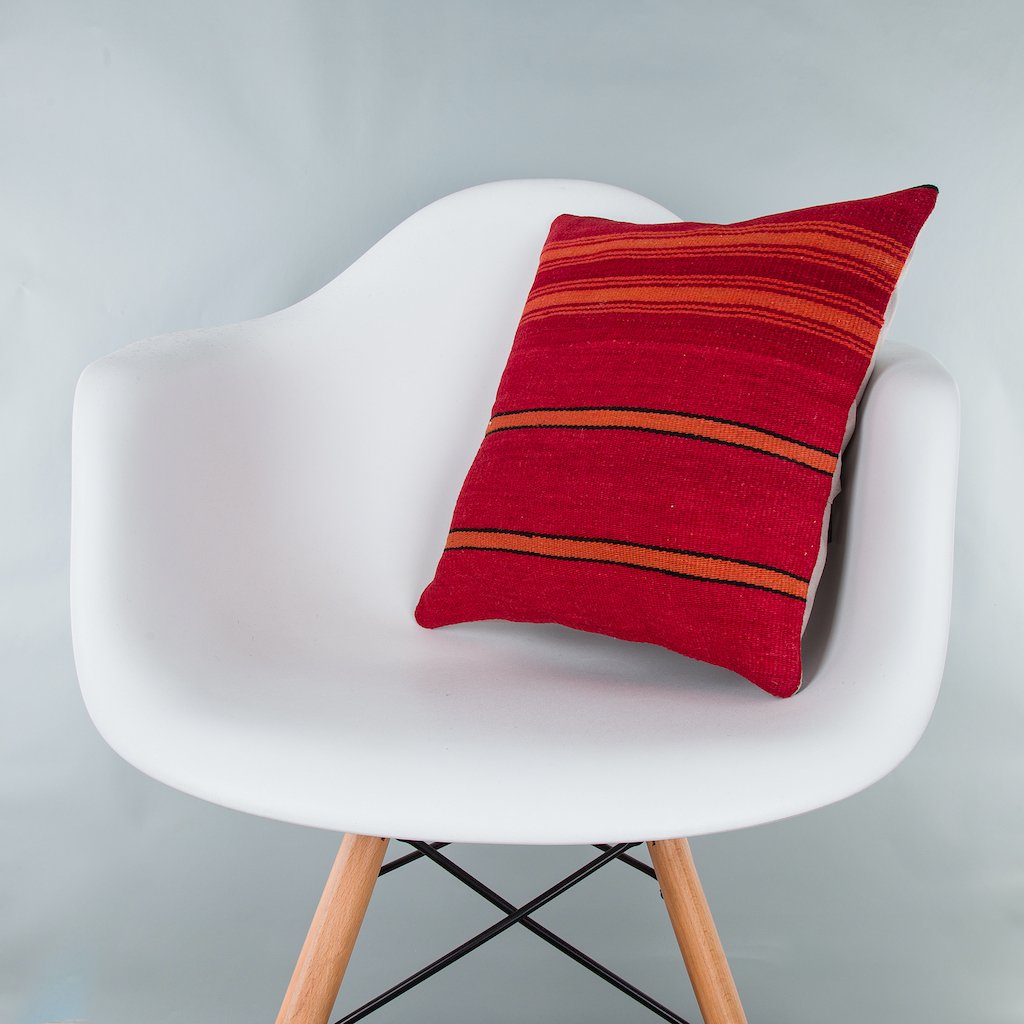 Striped_Multiple Color_Kilim Pillow Cover_16x16_Z1009_7765