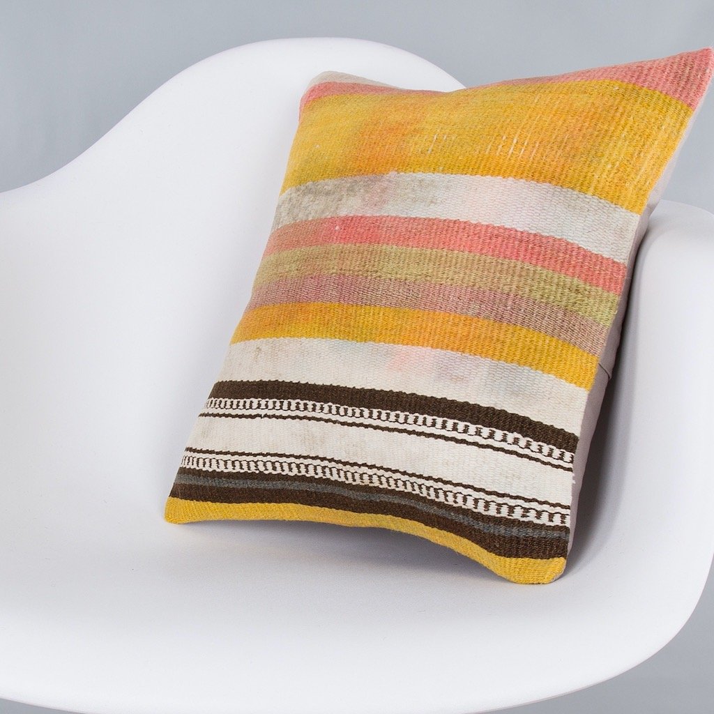 Striped_Multiple Color_Kilim Pillow Cover_16x16_Z1009_7862