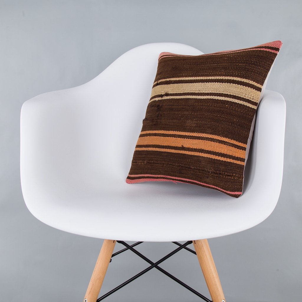 Striped_Multiple Color_Kilim Pillow Cover_16x16_Z1009_7914