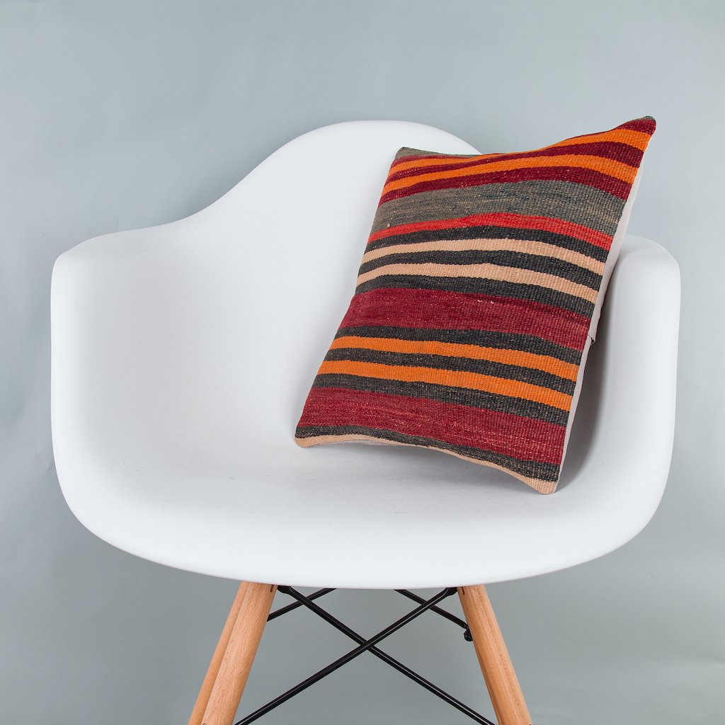Striped_Multiple Color_Kilim Pillow Cover_16x16_Z1009_7969