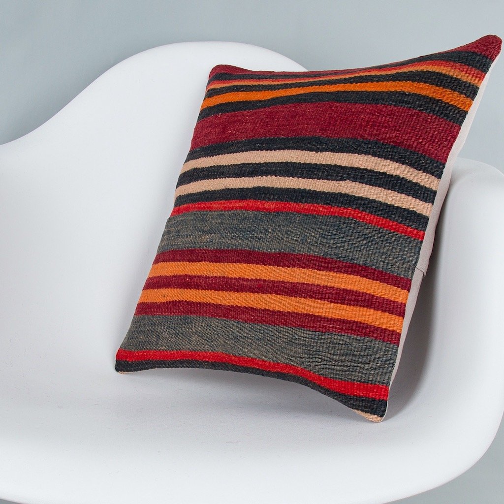 Striped_Multiple Color_Kilim Pillow Cover_16x16_Z1009_7971