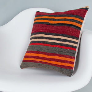 Striped_Multiple Color_Kilim Pillow Cover_16x16_Z1009_7973