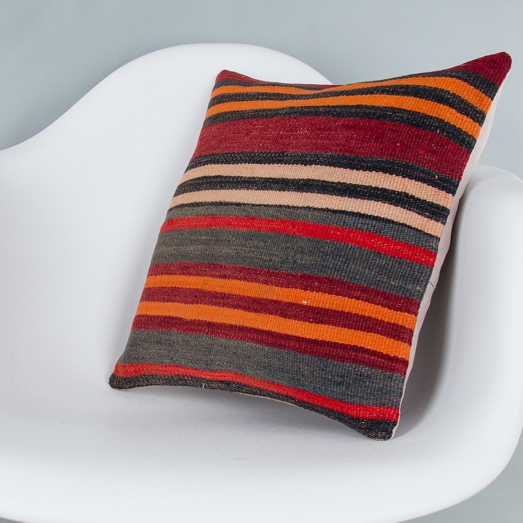 Striped_Multiple Color_Kilim Pillow Cover_16x16_Z1009_7976