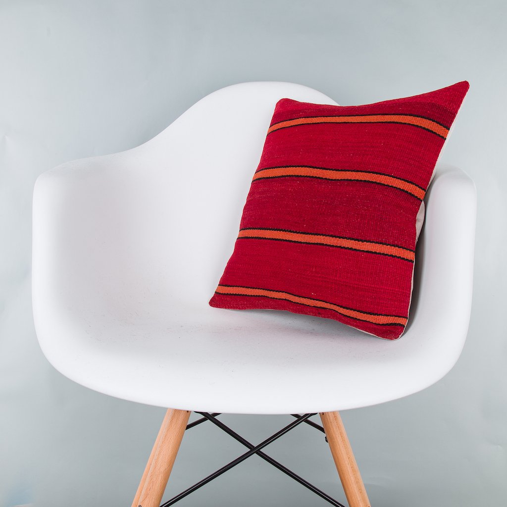 Striped_Multiple Color_Kilim Pillow Cover_16x16_Z1009_8126