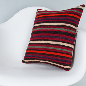 Striped_Multiple Color_Kilim Pillow Cover_16x16_Z1009_8137