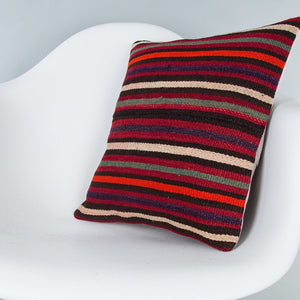 Striped_Multiple Color_Kilim Pillow Cover_16x16_Z1009_8138