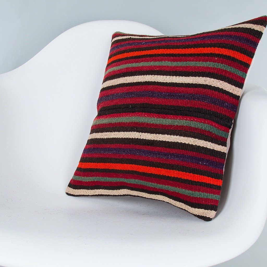 Striped_Multiple Color_Kilim Pillow Cover_16x16_Z1009_8139