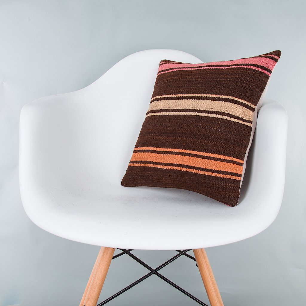 Striped_Multiple Color_Kilim Pillow Cover_16x16_Z1009_8158