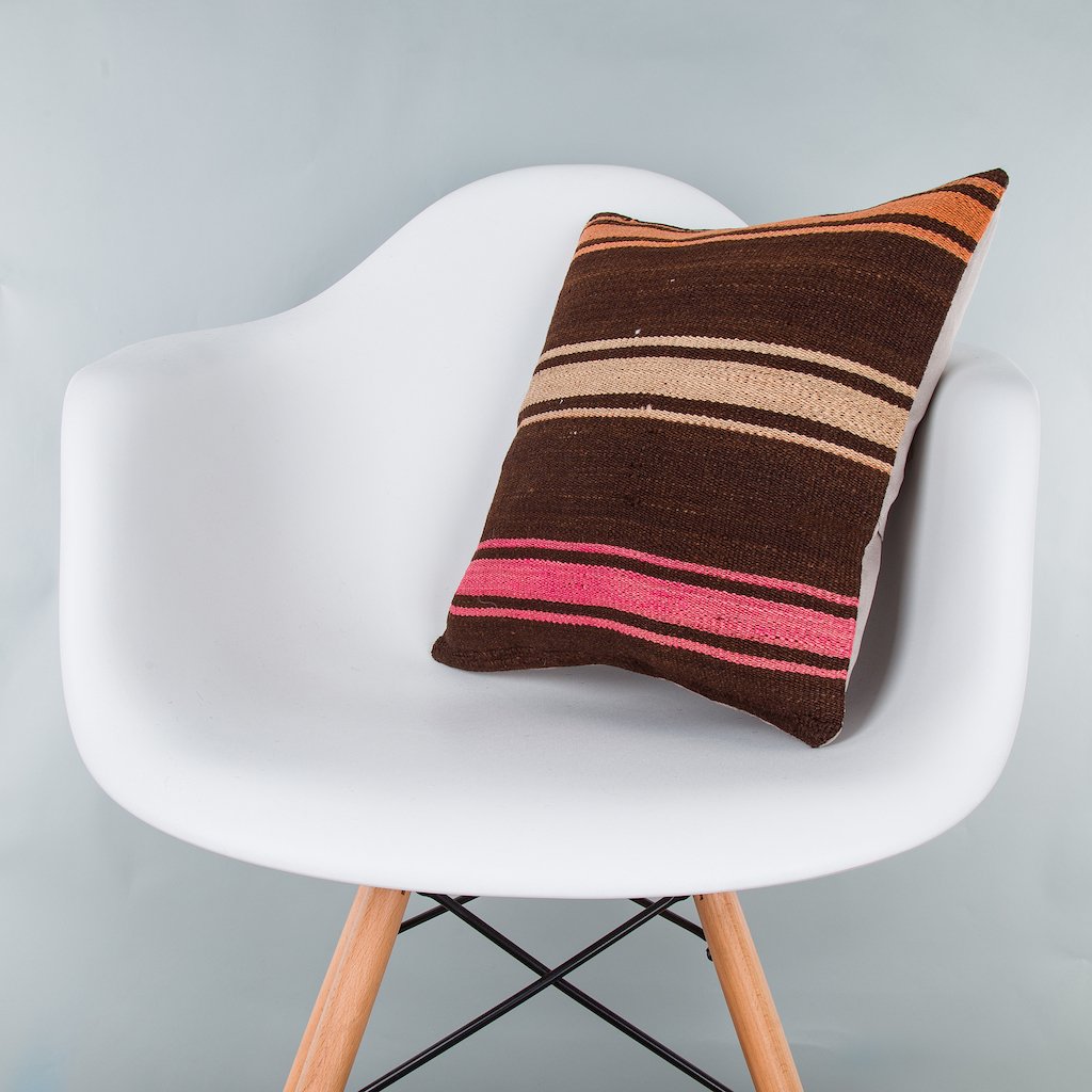 Striped_Multiple Color_Kilim Pillow Cover_16x16_Z1009_8175