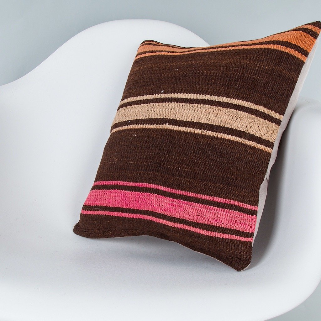 Striped_Multiple Color_Kilim Pillow Cover_16x16_Z1009_8175