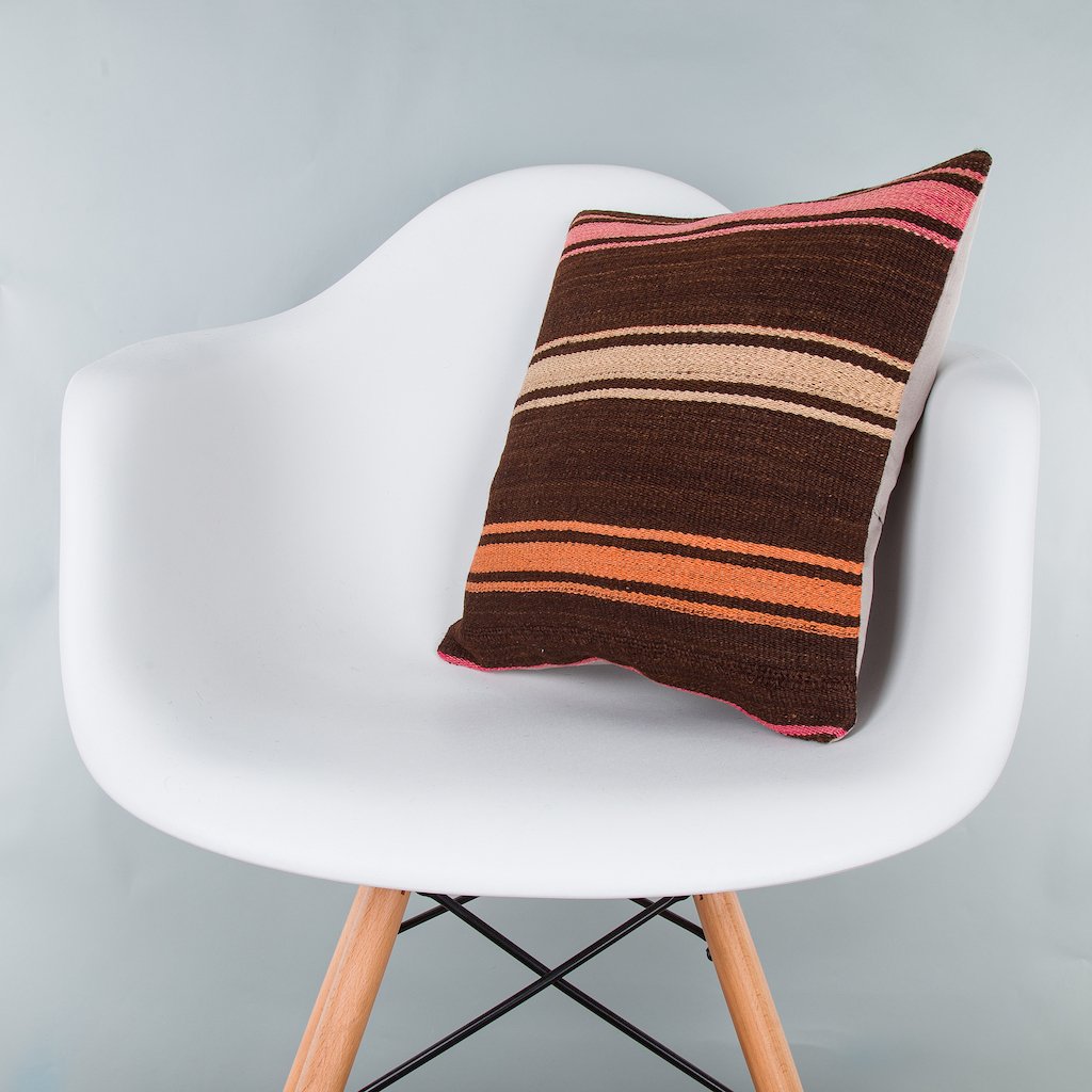 Striped_Multiple Color_Kilim Pillow Cover_16x16_Z1009_8176