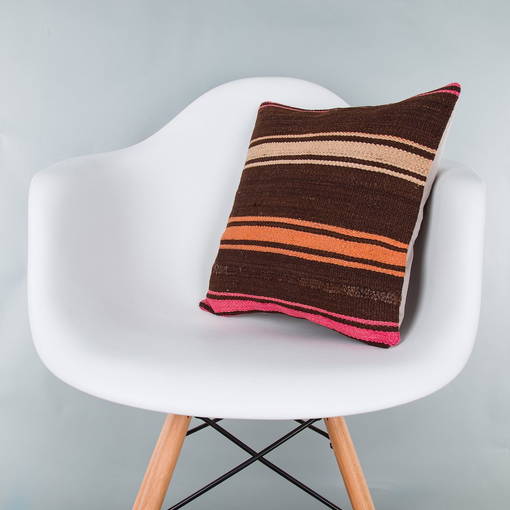 Striped_Multiple Color_Kilim Pillow Cover_16x16_Z1009_8178
