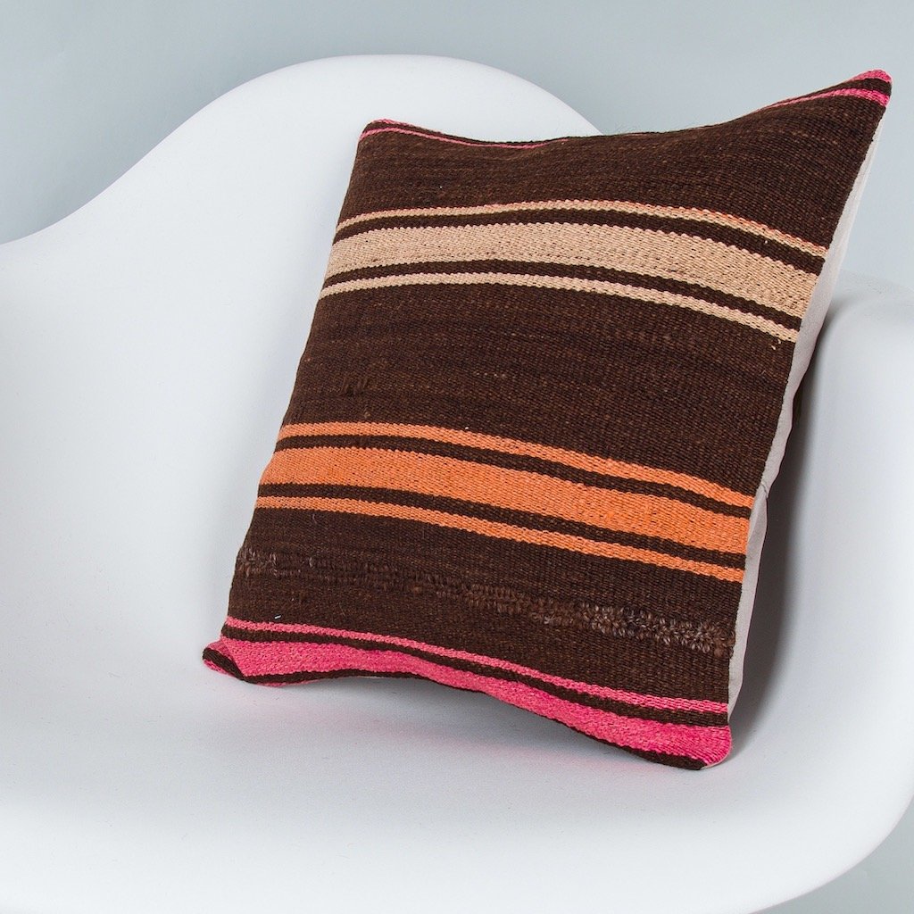 Striped_Multiple Color_Kilim Pillow Cover_16x16_Z1009_8178