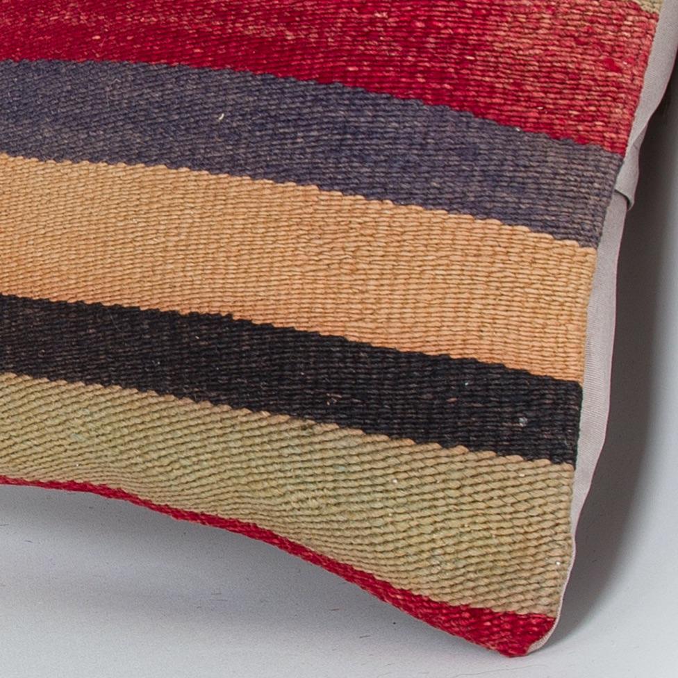 Striped_Multiple Color_Kilim Pillow Cover_16x16_Z1009_8186