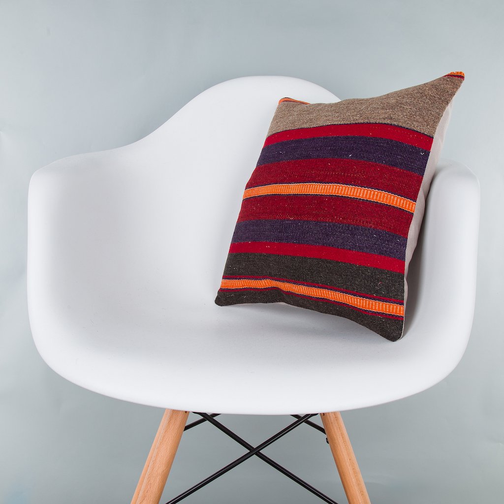 Striped_Multiple Color_Kilim Pillow Cover_16x16_Z1009_8195