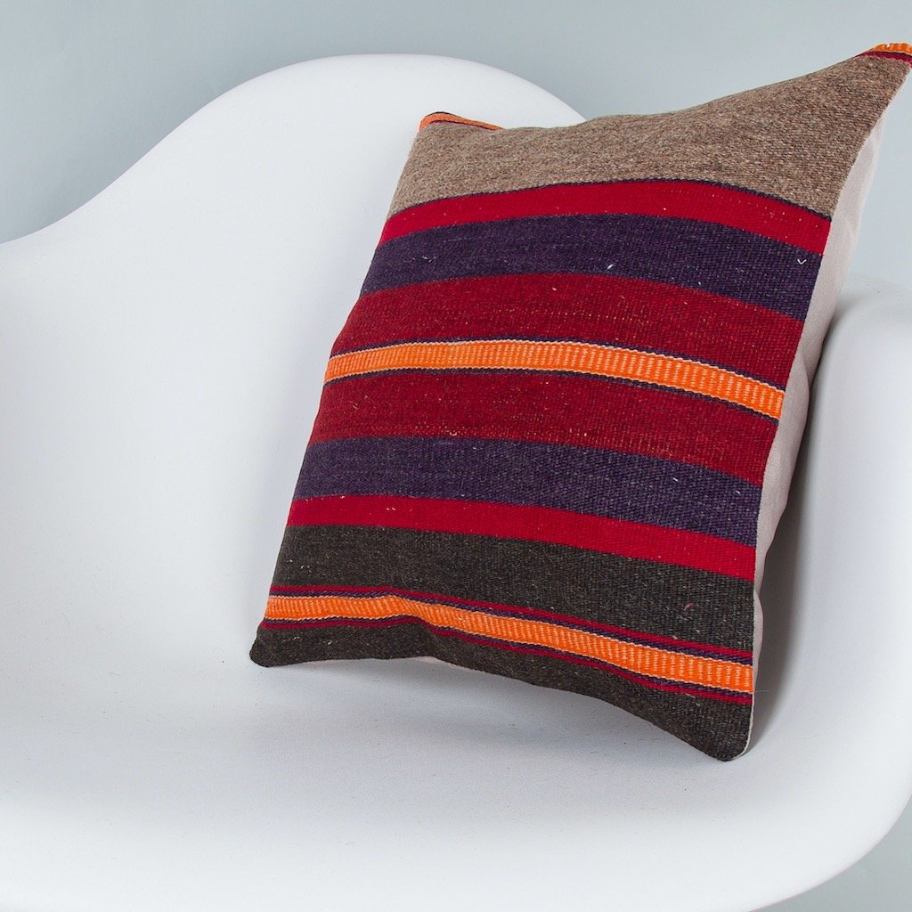 Striped_Multiple Color_Kilim Pillow Cover_16x16_Z1009_8195