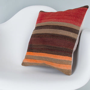 Striped_Multiple Color_Kilim Pillow Cover_16x16_Z1009_8197
