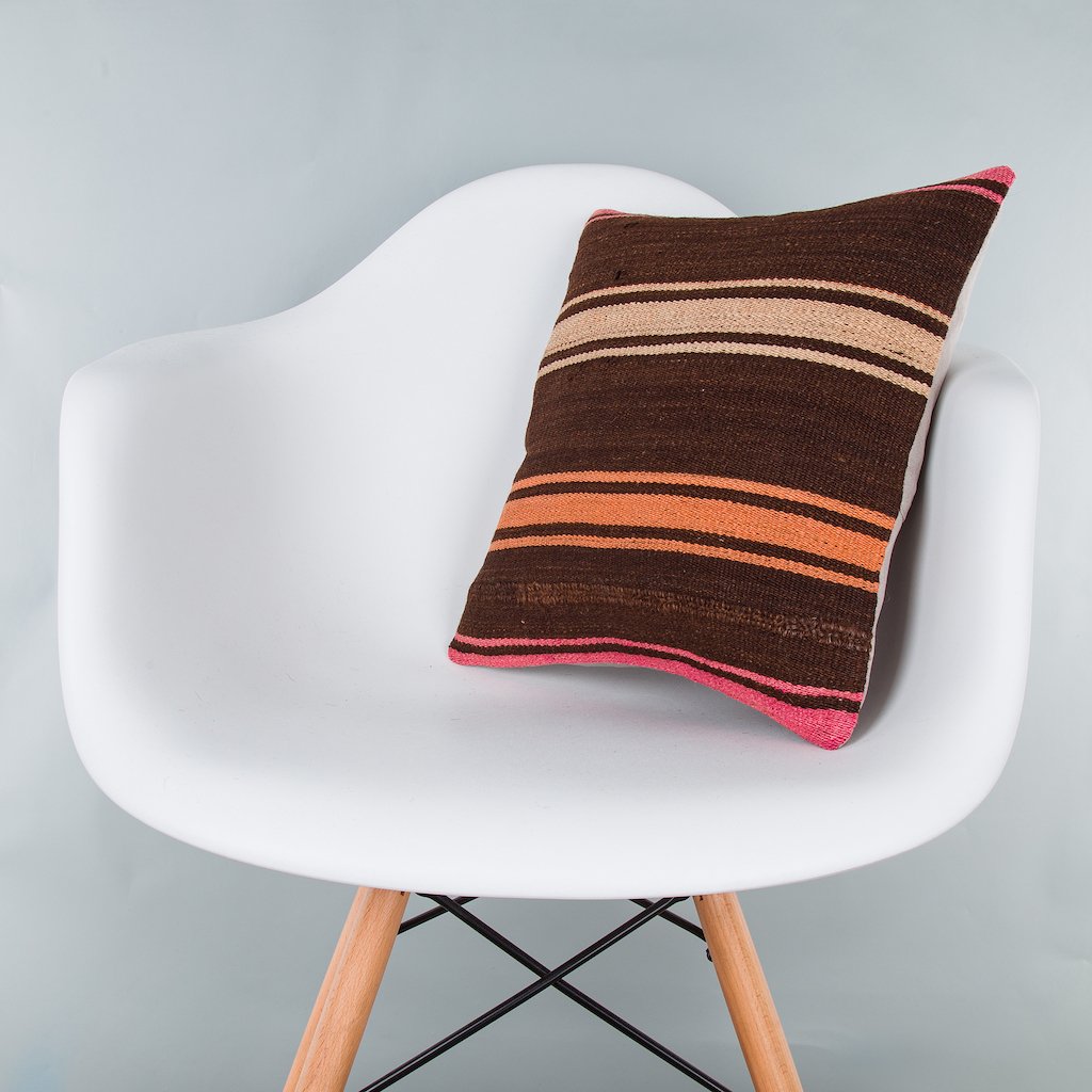 Striped_Multiple Color_Kilim Pillow Cover_16x16_Z1009_8203