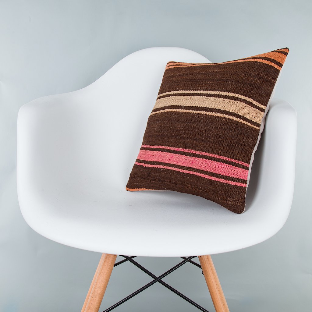 Striped_Multiple Color_Kilim Pillow Cover_16x16_Z1009_8206