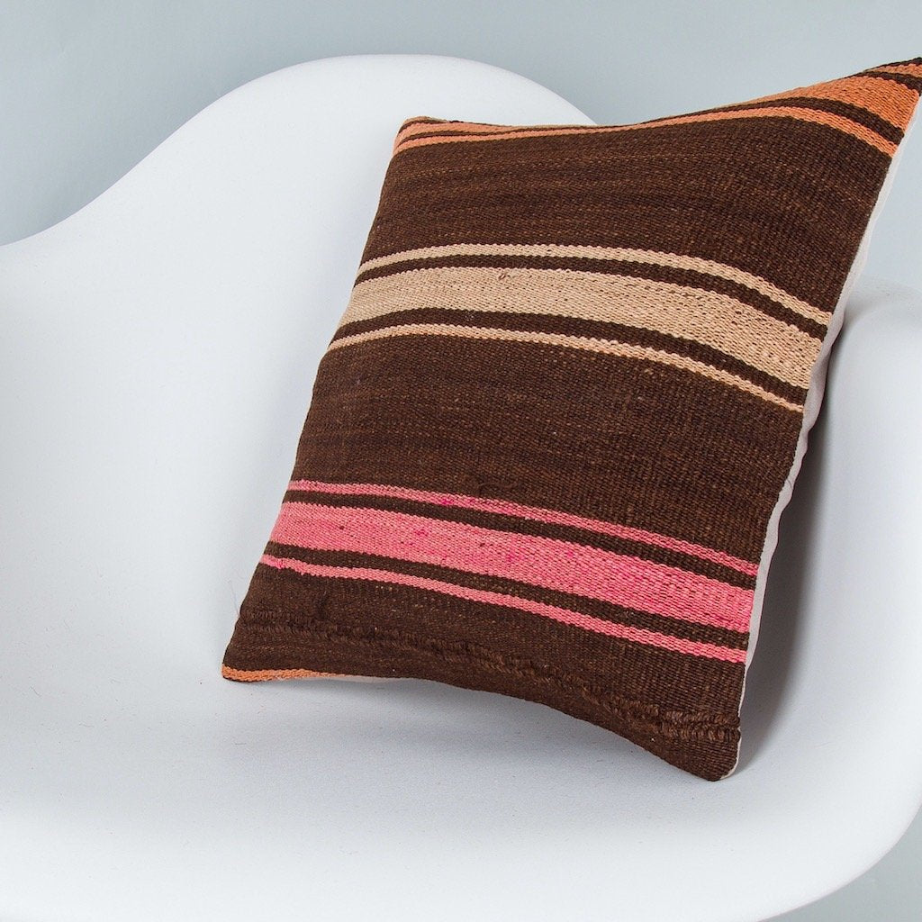 Striped_Multiple Color_Kilim Pillow Cover_16x16_Z1009_8206
