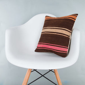 Striped_Multiple Color_Kilim Pillow Cover_16x16_Z1009_8298