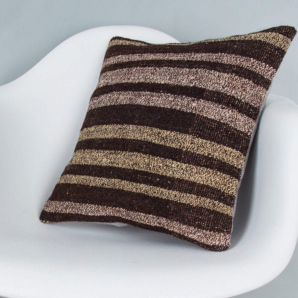 Striped_Multiple Color_Kilim Pillow Cover_16x16_Z1009_8398