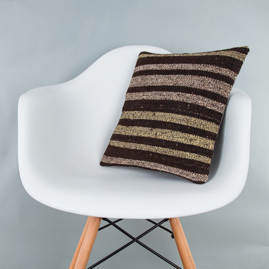Striped_Multiple Color_Kilim Pillow Cover_16x16_Z1009_8399