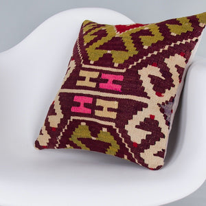 Tribal_Multiple Color_Kilim Pillow Cover_16x16_Z1007_7296