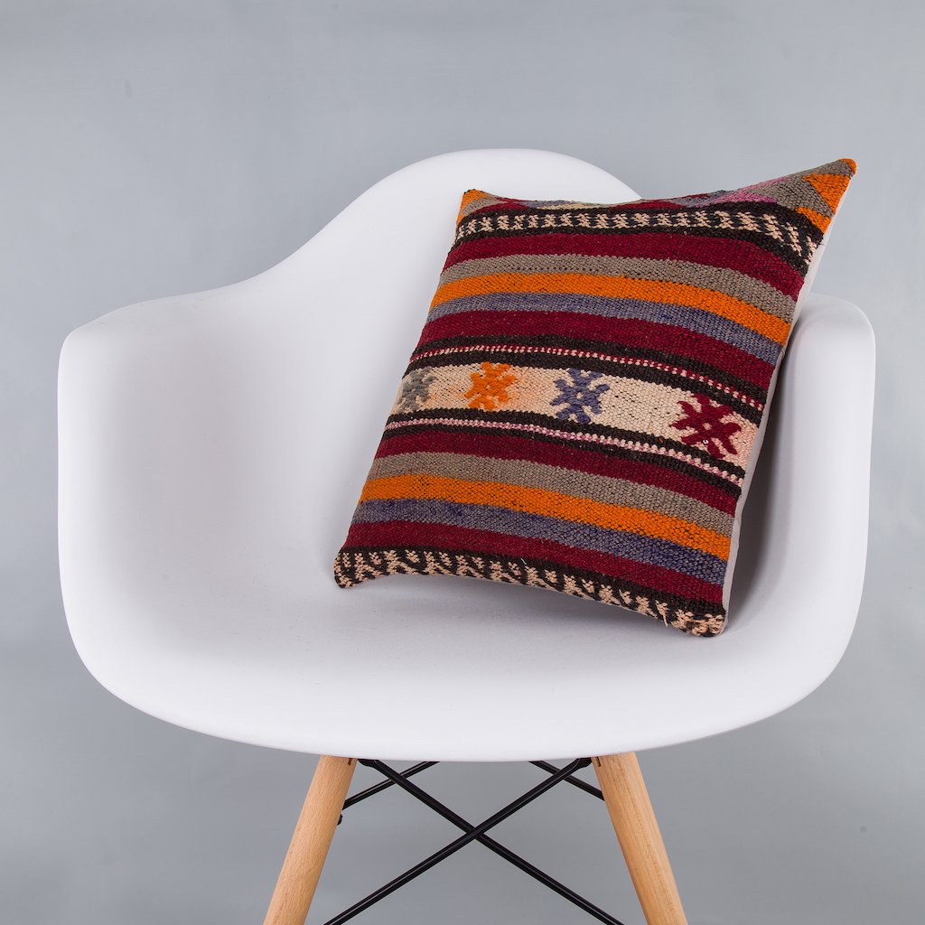 Tribal_Multiple Color_Kilim Pillow Cover_16x16_Z1007_7520