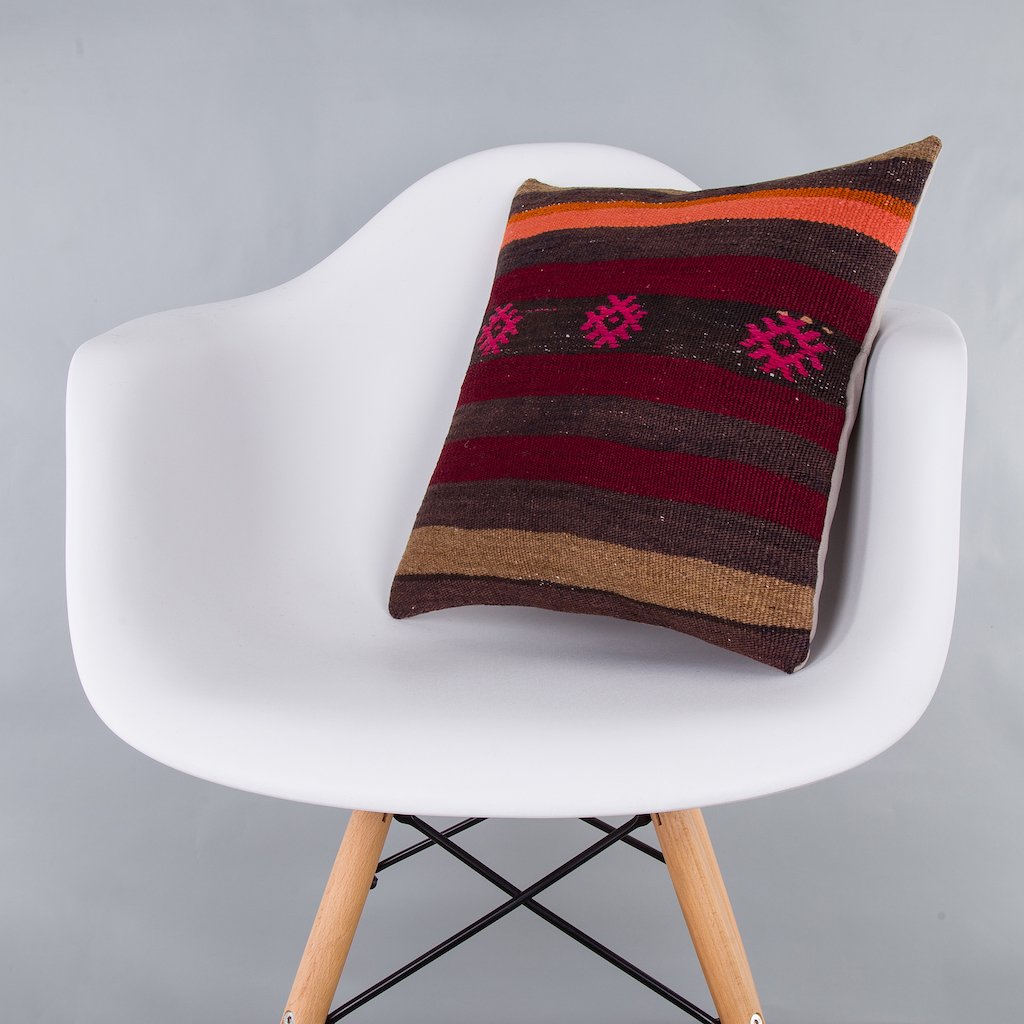 Tribal_Multiple Color_Kilim Pillow Cover_16x16_Z1007_7528
